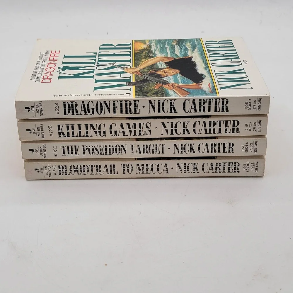 Nick Carter Killmaster Paperback Lot 4 Books 228 232 234 235 Spy Action Good